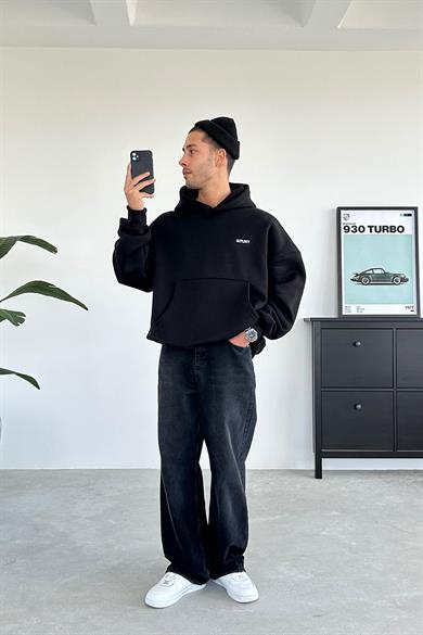 Siyah Research Oversize Sweatshirt