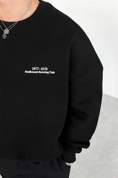 Siyah Running Club Oversize Sweatshirt