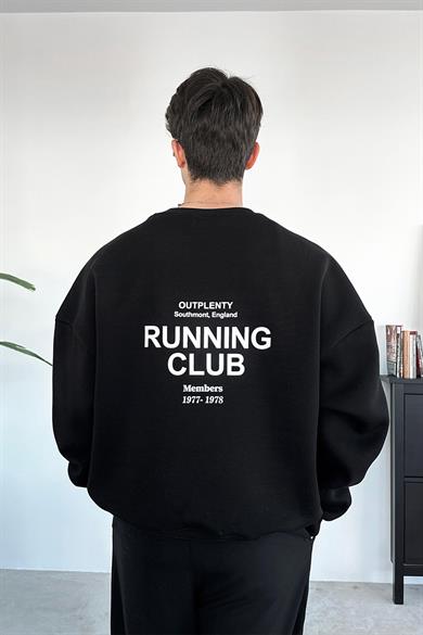 Siyah Running Club Oversize Sweatshirt