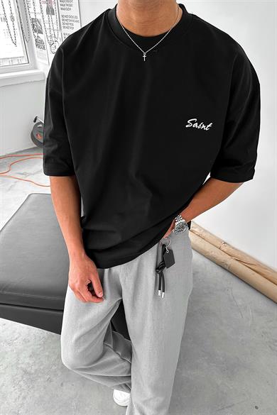 Siyah Saint OUTPLENTY PREMİUM Oversize Tişört