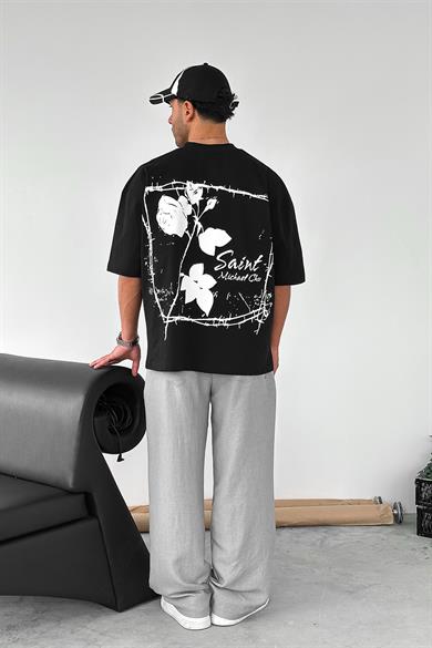 Siyah Saint OUTPLENTY PREMİUM Oversize Tişört