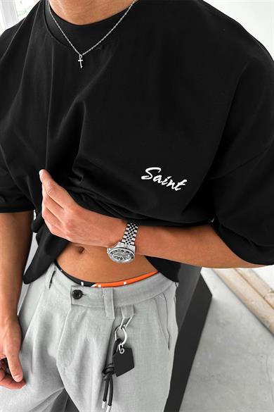 Siyah Saint OUTPLENTY PREMİUM Oversize Tişört
