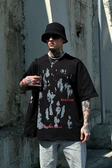 Siyah Shadow Oversize Tişört