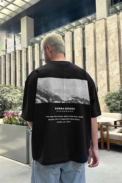 Siyah Sierra Nevada OUTPLENTY PREMİUM Oversize Tişört