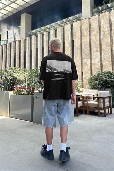 Siyah Sierra Nevada OUTPLENTY PREMİUM Oversize Tişört