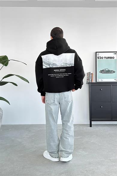 Siyah Sierra Nevada Oversize Sweatshirt