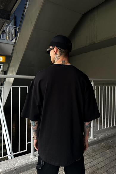 Siyah Siyah Etiquette PM Oversize Tişört