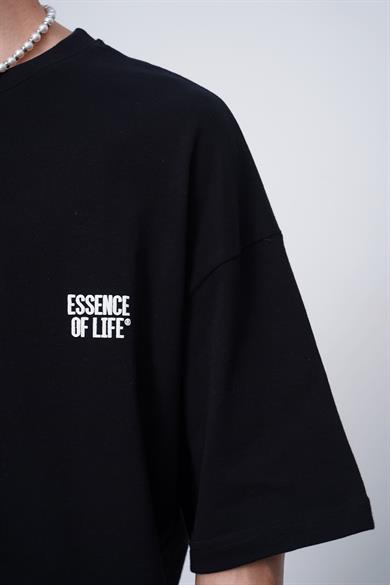 Siyah Siyah Etnik Of Life EE Oversize Tişört