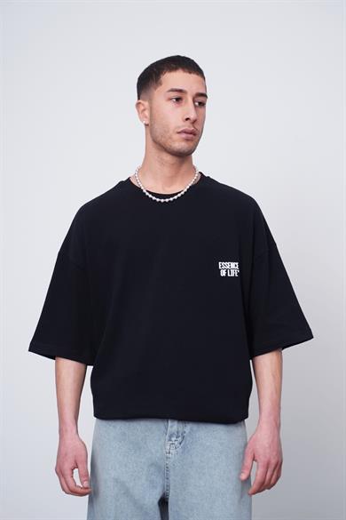 Siyah Siyah Etnik Of Life EE Oversize Tişört