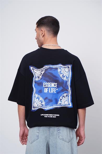 Siyah Siyah Etnik Of Life EE Oversize Tişört