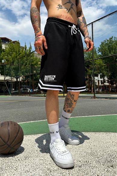 Siyah Siyah Nyc Brooklyn Relaxed Fit Şort