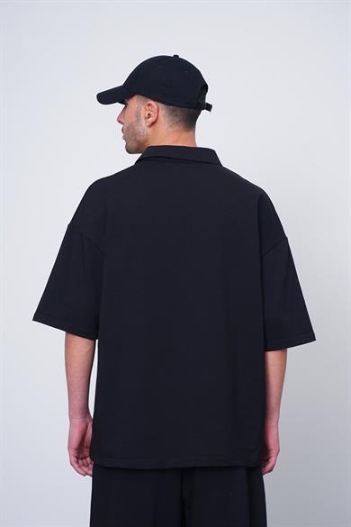 Siyah Siyah Tokyo EE Oversize Polo Yaka