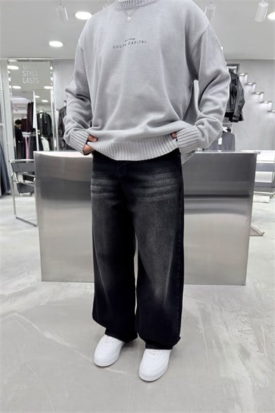 Siyah Soft Degrade Premium Süper Baggy Pantolon
