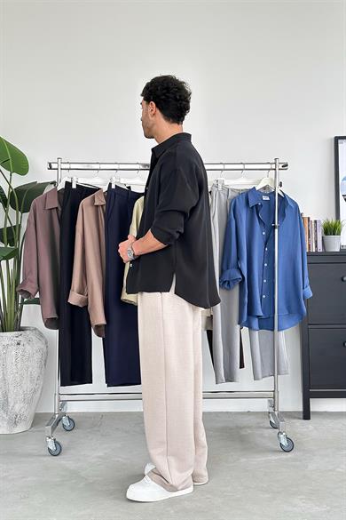 Siyah Soft Premium Oversize Gömlek
