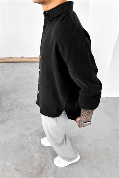 Siyah Soft Premium Oversize Gömlek