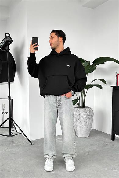 Siyah Stüss Designs Oversize Sweatshirt