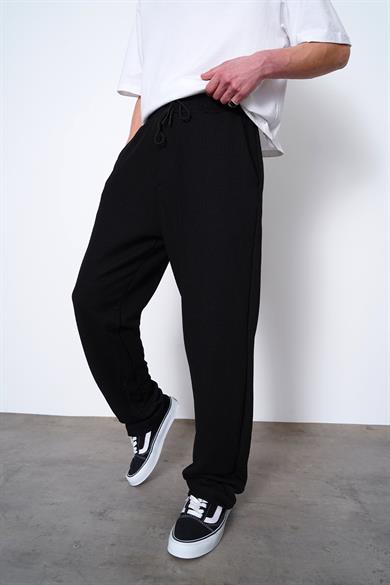 Siyah Su Yeşili Fitilli Beli Lastikli B8 MH Baggy Pantolon