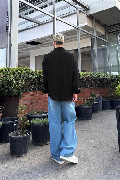 Siyah Tensel GO Oversize Gömlek