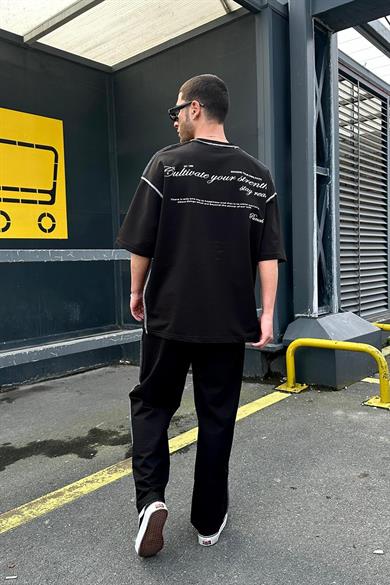 Siyah Ters Dikiş Cultivate Your PH Oversize Tişört