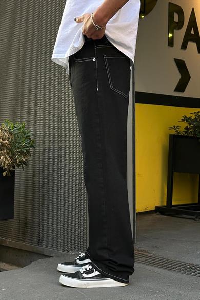 Siyah Ters Dikişli 019 GD Baggy Pantolon