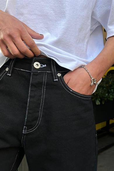 Siyah Ters Dikişli 019 GD Baggy Pantolon