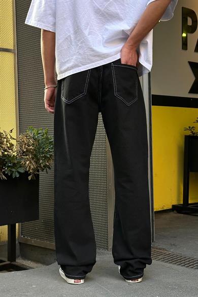 Siyah Ters Dikişli 019 GD Baggy Pantolon