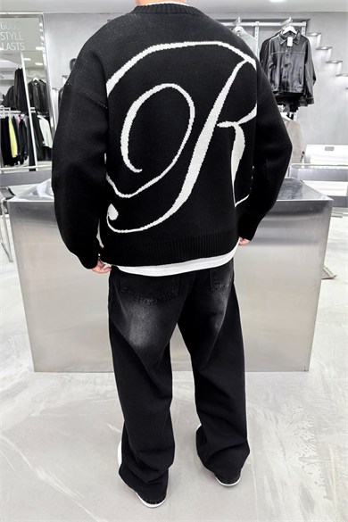 Siyah The Regal Oversize Triko Kazak