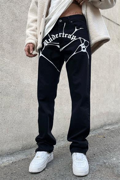 Siyah Undertrap Siyah Loose Fit Jean