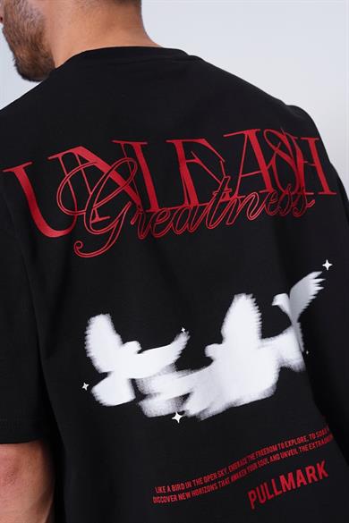 Siyah Unleash PM Oversize Tişört