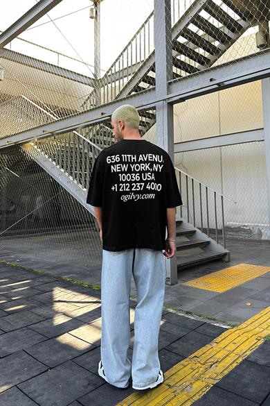 Siyah USA OUTPLENTY PREMİUM Oversize Tişört