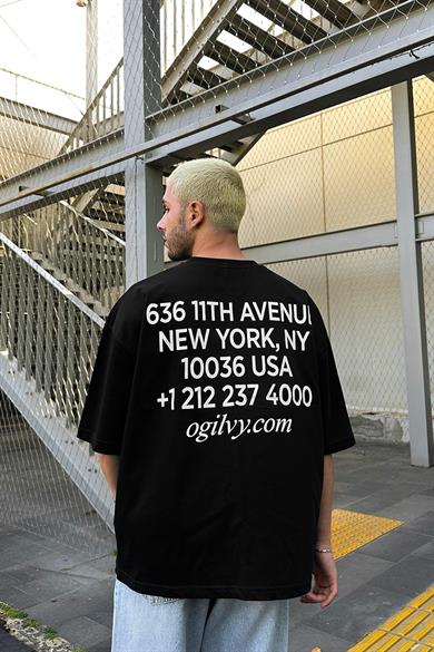 Siyah USA OUTPLENTY PREMİUM Oversize Tişört