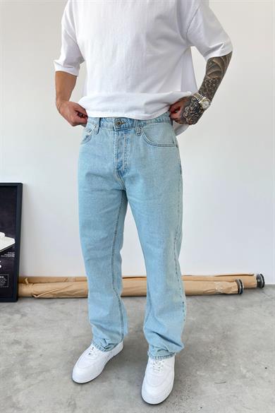 Soft Buz Mavi Basic Baggy Pantolon