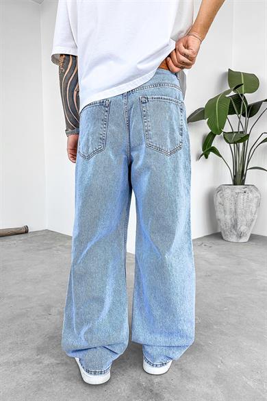 Soft Buz Mavi Basic Old School Baggy Pantolon