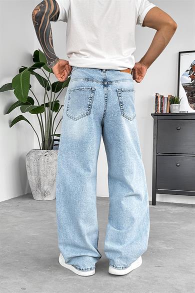 Soft Buz Mavi Soft Degrade Basic Ekstra Bol Pantolon