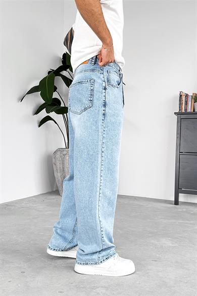 Soft Buz Mavi Soft Degrade Basic Ekstra Bol Pantolon