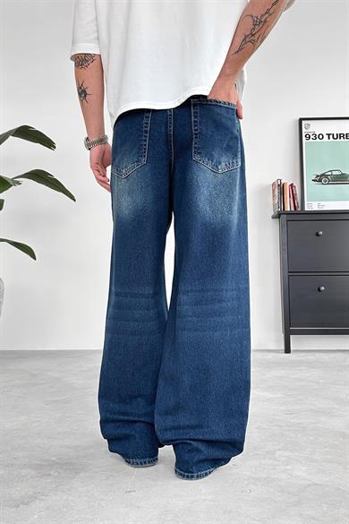 Soft Degrade Mavi Basic Ekstra Bol Baggy Pantolon