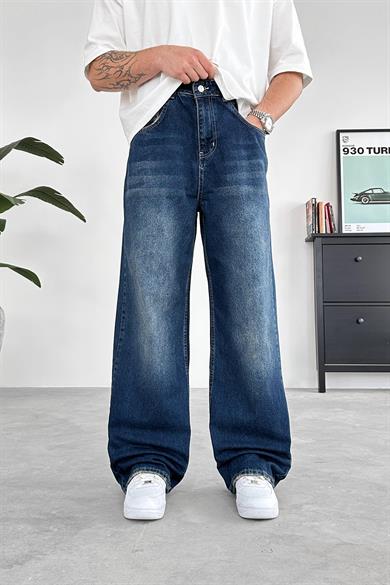 Soft Degrade Mavi Basic Ekstra Bol Baggy Pantolon