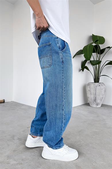 Soft Degrade Mavi Kemer Detay Baloon Fit Pantolon