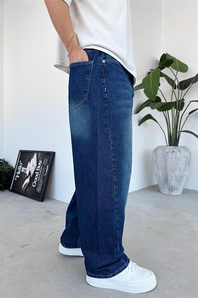 Soft Degrade Mavi Patch Detay Ekstra Bol Baggy Pantolon