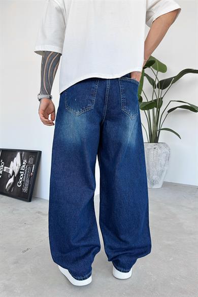 Soft Degrade Mavi Patch Detay Ekstra Bol Baggy Pantolon