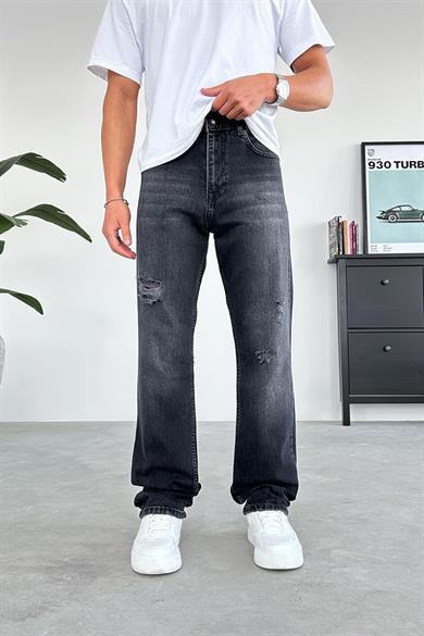 Soft Füme Minimal Yırtık Detay Baggy Pantolon
