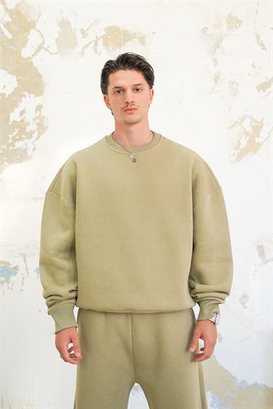 Soft Yeşil Cozy Basic Oversize Sweat