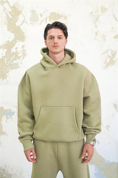 Soft Yeşil Cozy Basic Oversize Sweatshirt