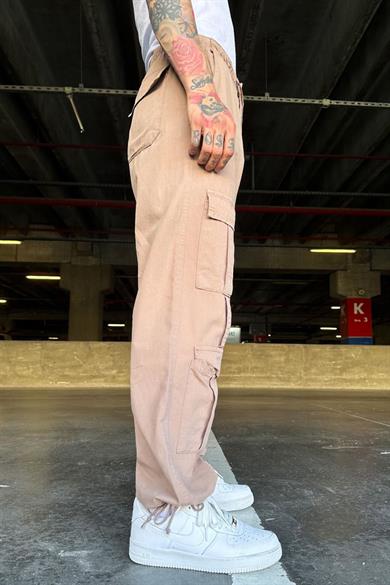 Somon Ön Çift Cepli Kargo Somon Baggy Pantolon