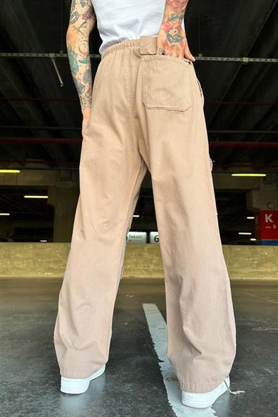 Somon Ön Çift Cepli Kargo Somon Baggy Pantolon