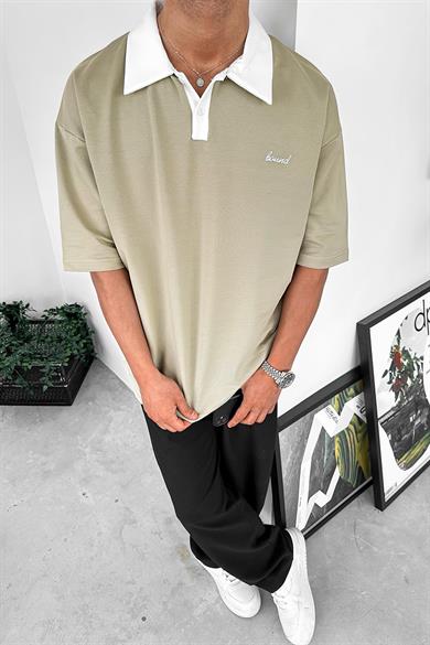 Su Yeşili Bound Polo Yaka OUTPLENTY PREMİUM Oversize Tişört