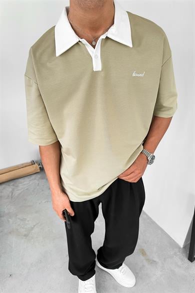 Su Yeşili Bound Polo Yaka OUTPLENTY PREMİUM Oversize Tişört