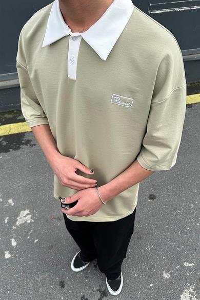 Su Yeşili Reaven Polo Yaka OUTPLENTY PREMİUM Oversize Tişört