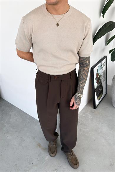 Taş Basic Bisiklet Yaka Triko Relaxed Tişört