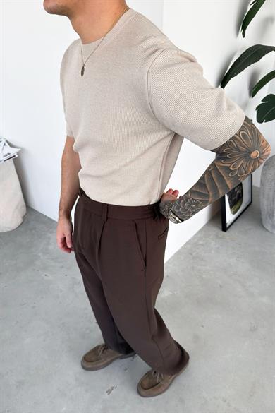 Taş Basic Bisiklet Yaka Triko Relaxed Tişört